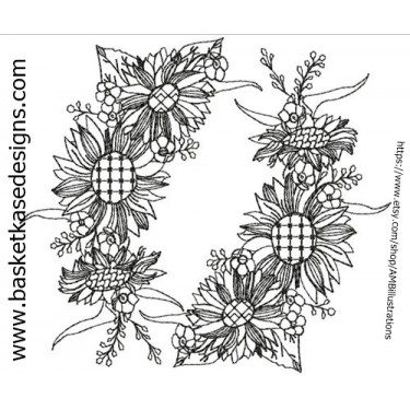 SUNFLOWER SKETCH WREATH